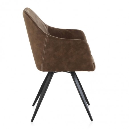 Sillón vintage en polipiel marrón 58x55x88h