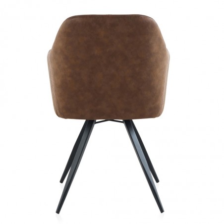 Sillón vintage en polipiel marrón 58x55x88h