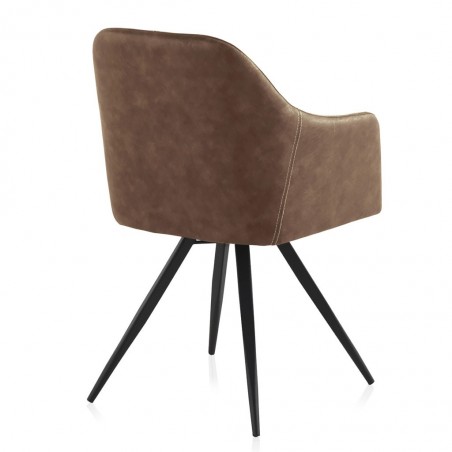 Sillón vintage en polipiel marrón 58x55x88h