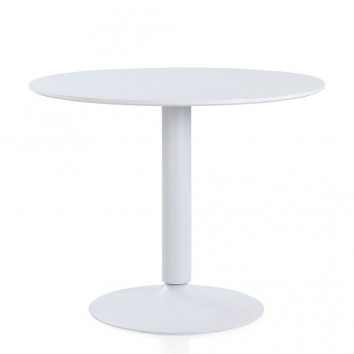 Mesa comedor redonda de acero y madera 100x78h