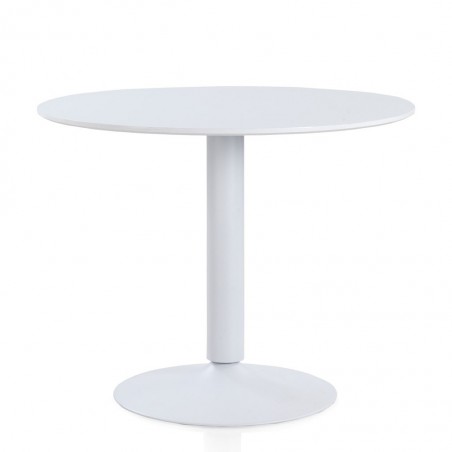 Mesa comedor redonda de acero y madera 100x78h