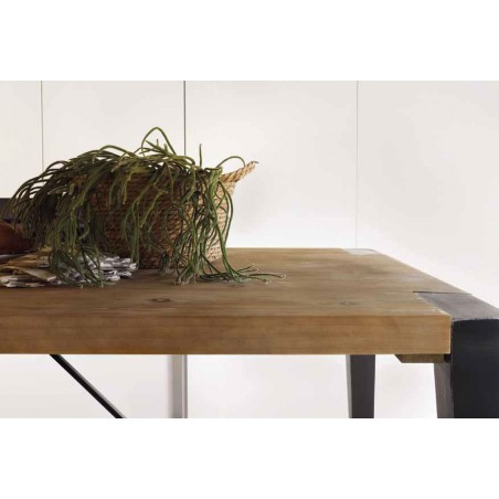 Mesa de comedor estilo industrial 160x90x75h en abeto