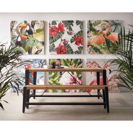 Banco de estilo industrial 150x32x45h en abeto