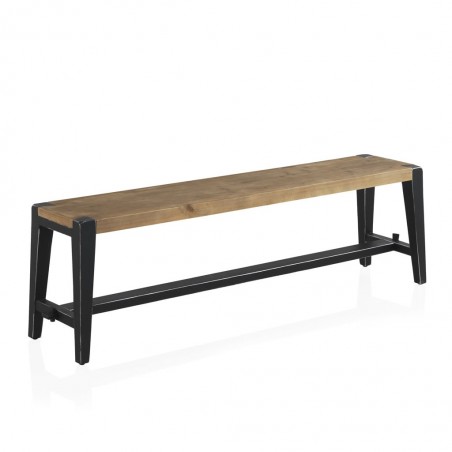 Banco de estilo industrial 150x32x45h en abeto