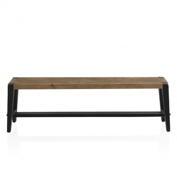 Banco de estilo industrial 150x32x45h en abeto