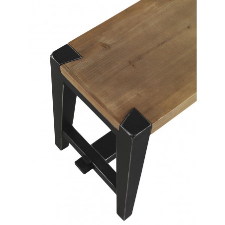 Banco de estilo industrial 150x32x45h en abeto