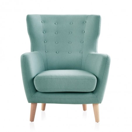 Sillón estilo vintage tapizado mint 78x77x90h