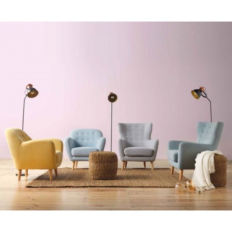 Sillón estilo vintage tapizado mint 78x77x90h