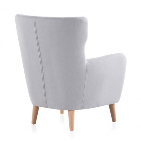 Sillón estilo vintage tapizado gris 78x77x90h