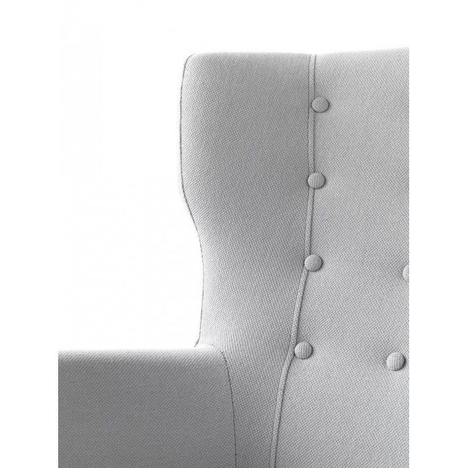 Sillón estilo vintage tapizado gris 78x77x90h