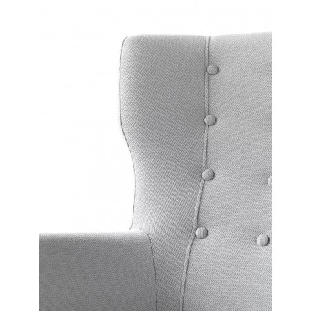 Sillón estilo vintage tapizado gris 78x77x90h