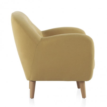 Sillón fijo de diseño tapizado mostaza 79x75x78h
