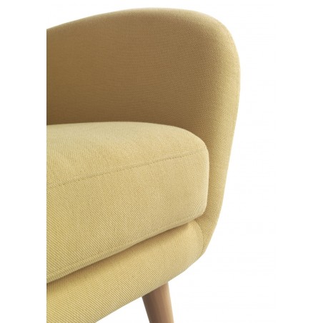 Sillón fijo de diseño tapizado mostaza 79x75x78h