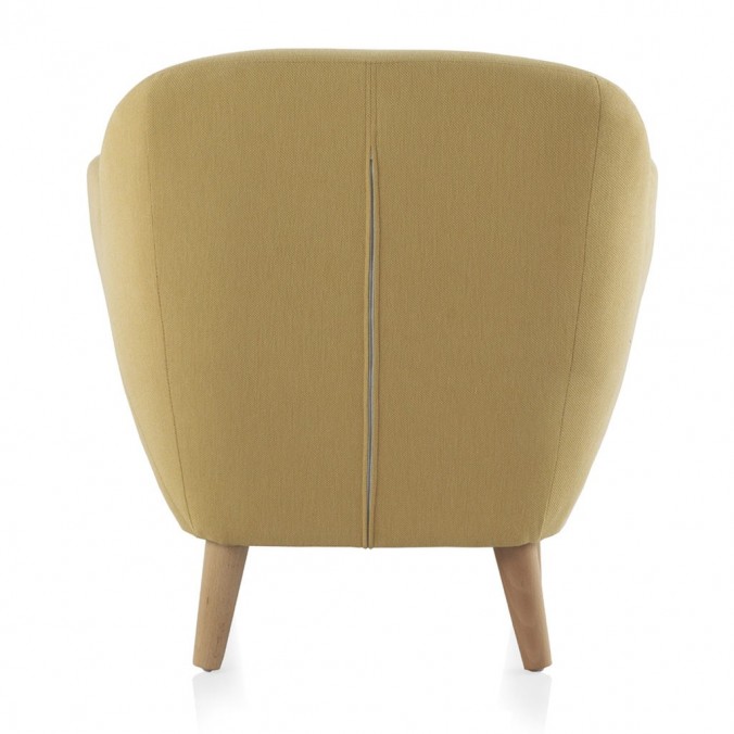 Sillón fijo de diseño tapizado mostaza 79x75x78h