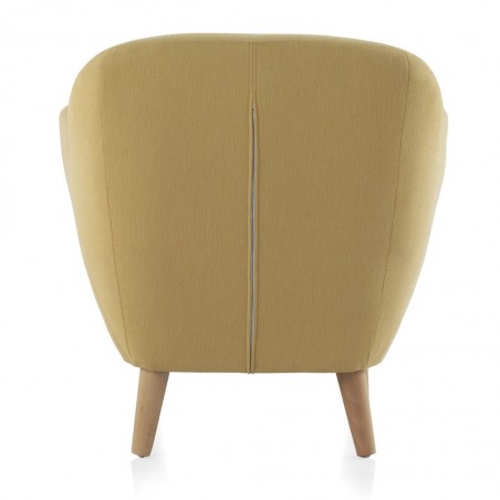 Sillón fijo de diseño tapizado mostaza 79x75x78h