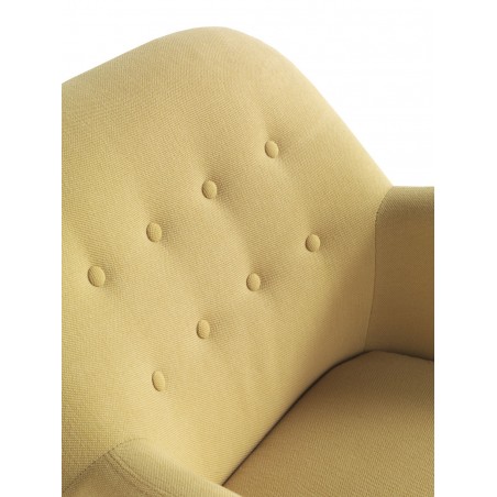 Sillón fijo de diseño tapizado mostaza 79x75x78h