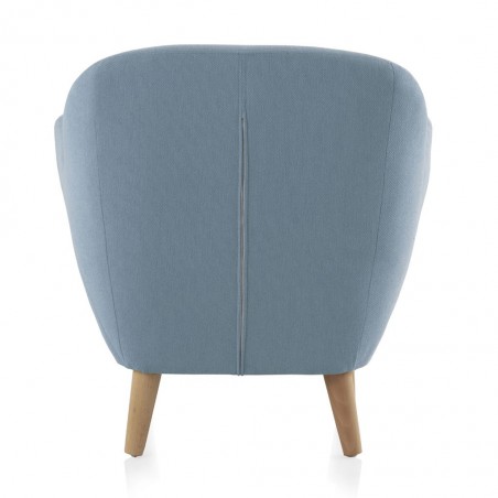 Sillón fijo de diseño tapizado celeste 79x75x78h