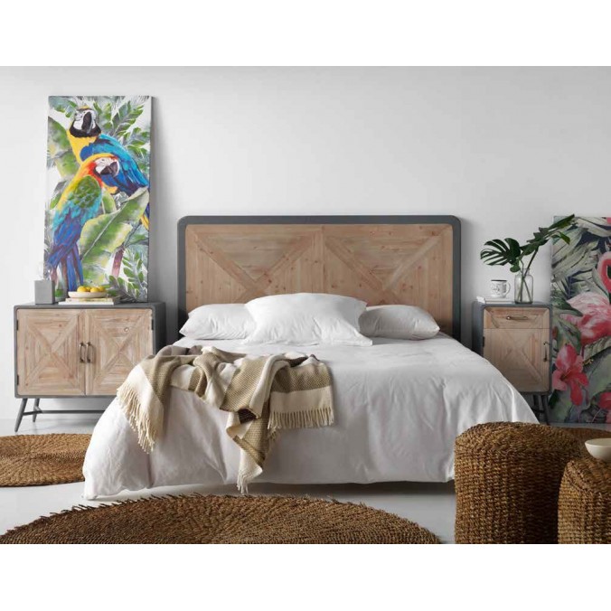 Mesilla 3 cajones estilo industrial abeto 40x35x67h