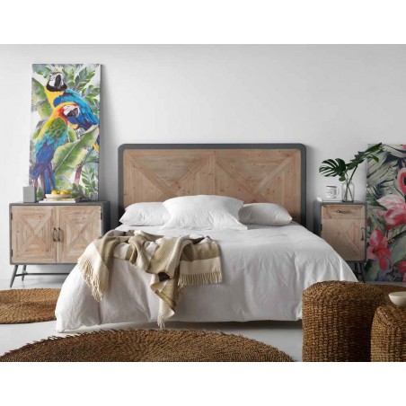 Mesilla 3 cajones estilo industrial abeto 40x35x67h