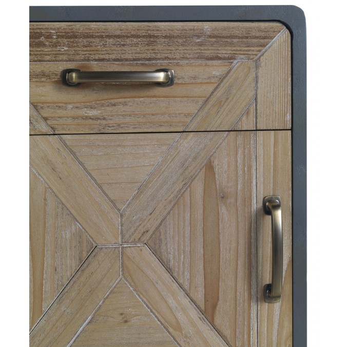 Mesilla puerta y cajón estilo industrial abeto 40x35x70h