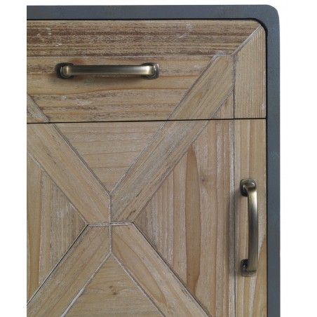 Mesilla puerta y cajón estilo industrial abeto 40x35x70h