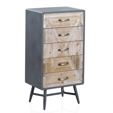 Sinfonier 5 cajones estilo industrial abeto 48x35x92h