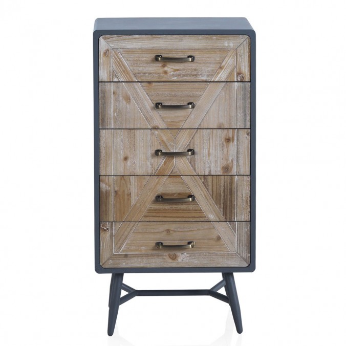 Sinfonier 5 cajones estilo industrial abeto 48x35x92h