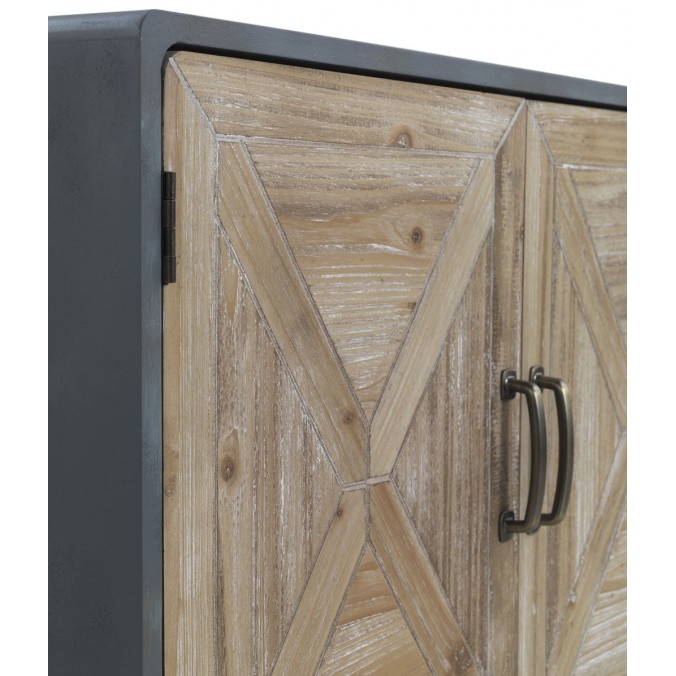 Pequeño aparador 2 puertas estilo industrial abeto 78x41x82h