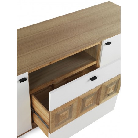 Mueble TV estilo contemporaneo 160x45x55h mdf y teka
