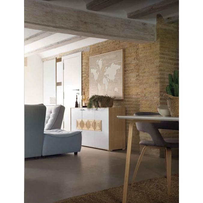 Aparador estilo contemporaneo 132x40x82h mdf y teka