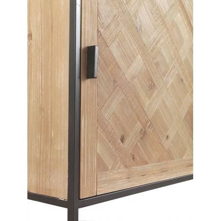 Vitrina estilo industrial 50x36x187h hierro y abeto