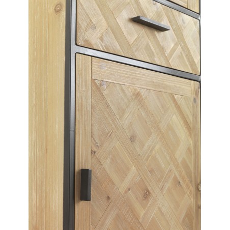 Vitrina estilo industrial 50x36x187h hierro y abeto