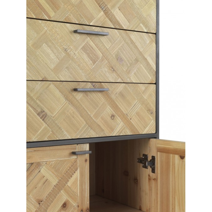 Estantería aparador estilo industrial 60x38x158h hierro y abeto Estantería aparador estilo industrial 60x38x158h hierro y abeto