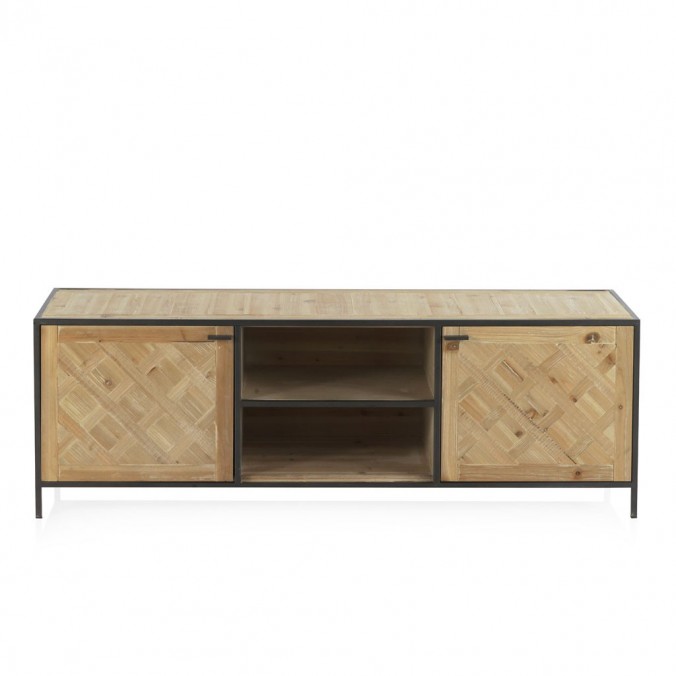 Mueble TV estilo industrial 150x40x50h hierro y abeto Mueble TV estilo industrial 150x40x50h hierro y abeto