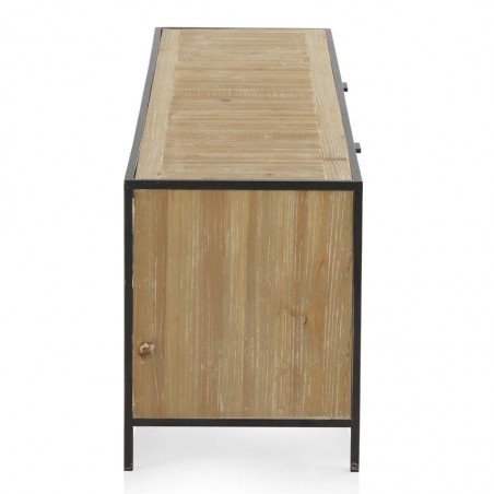 Mueble TV estilo industrial 150x40x50h hierro y abeto