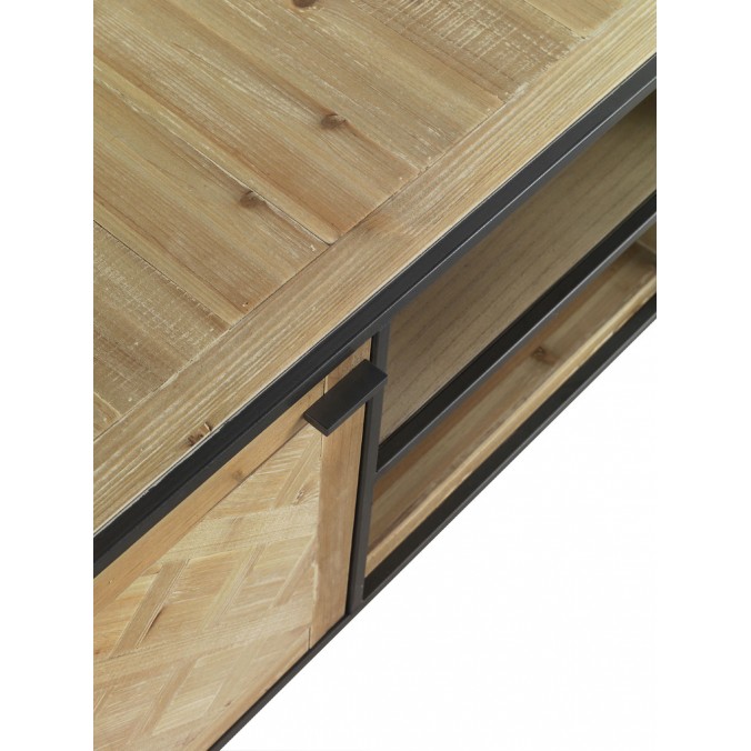 Mueble TV estilo industrial 150x40x50h hierro y abeto Mueble TV estilo industrial 150x40x50h hierro y abeto