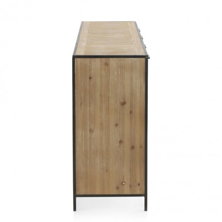 Aparador estilo industrial 160x40x85h hierro y abeto