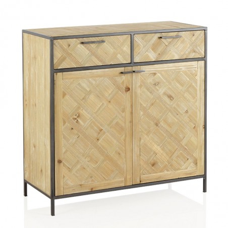 Aparador estilo industrial 90x40x90h hierro y abeto