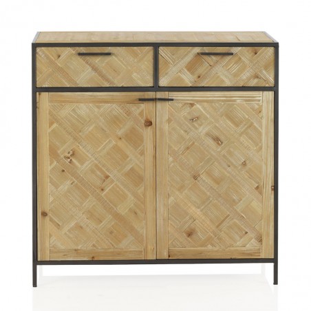 Aparador estilo industrial 90x40x90h hierro y abeto