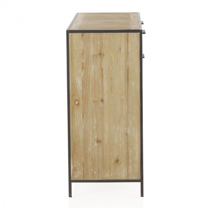 Aparador estilo industrial 90x40x90h hierro y abeto