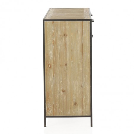 Aparador estilo industrial 90x40x90h hierro y abeto