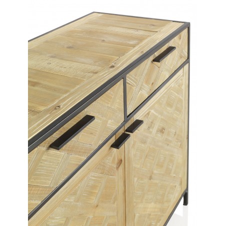 Aparador estilo industrial 90x40x90h hierro y abeto