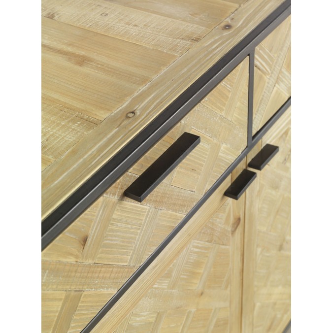 Aparador estilo industrial 90x40x90h hierro y abeto