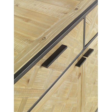 Aparador estilo industrial 90x40x90h hierro y abeto