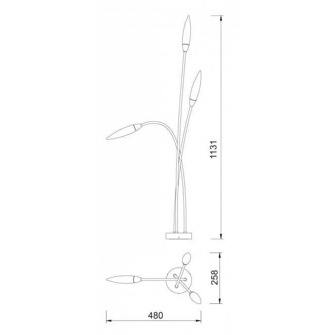 Lámpara pie de exterior 113cm serie Espiga Lámpara pie de exterior 113cm serie Espiga