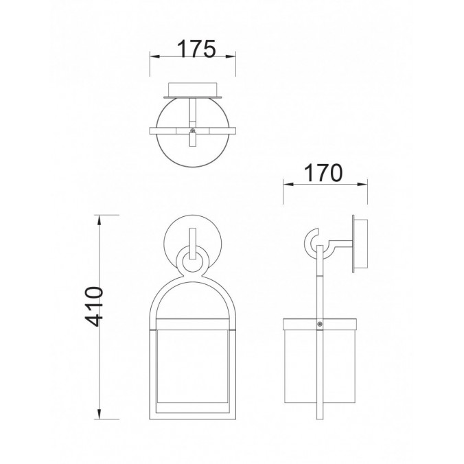 Aplique de pared exterior 41cm serie Maya