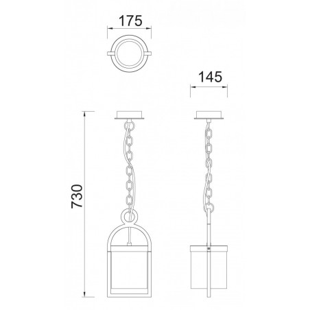 Lámpara colgante de exterior 36cm serie Maya