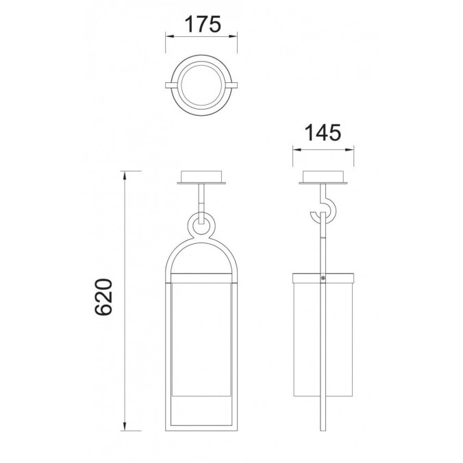 Lámpara plafón de exterior 62cm serie Maya