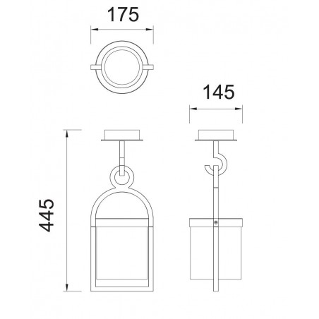 Lámpara plafón de exterior 44cm serie Maya