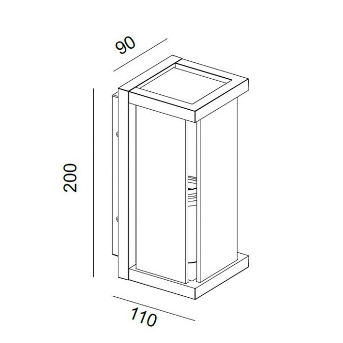 Aplique de pared exterior 20cm serie Meribel